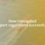 How I navigated import regulations successfully