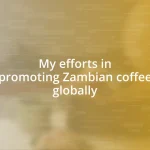 My efforts in promoting Zambian coffee globally