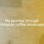 My journey through Ethiopian coffee landscapes