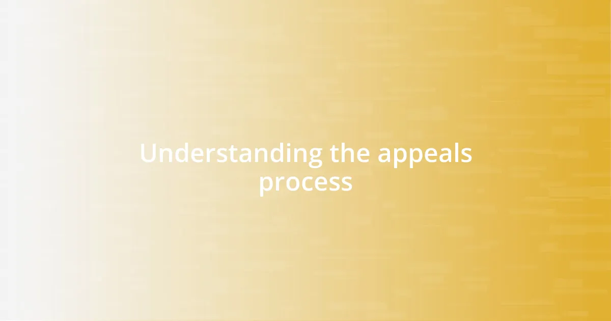 Understanding the appeals process